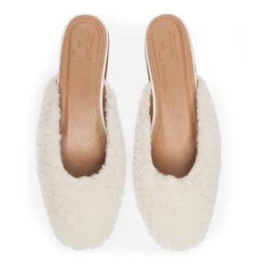 Flattered Malva Teddy Slip On Mules Cream Flats Women’s EU 38